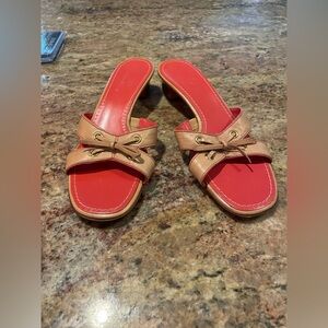 Cole Haan size 9 1/2 AA kitten heel slip on sandals